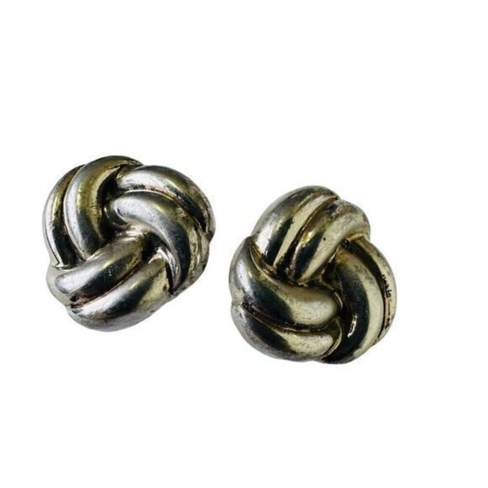 Love Knot Infinity European Cufflinks Hallmarked 835 Silver Figure 8 Vintage‎